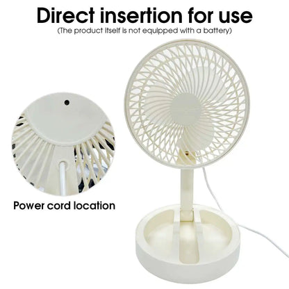 USB Direct Plug-In Small Fan Portable Cooling Fan Household Foldable Desktop Air Circulator for Indoor Outdoor