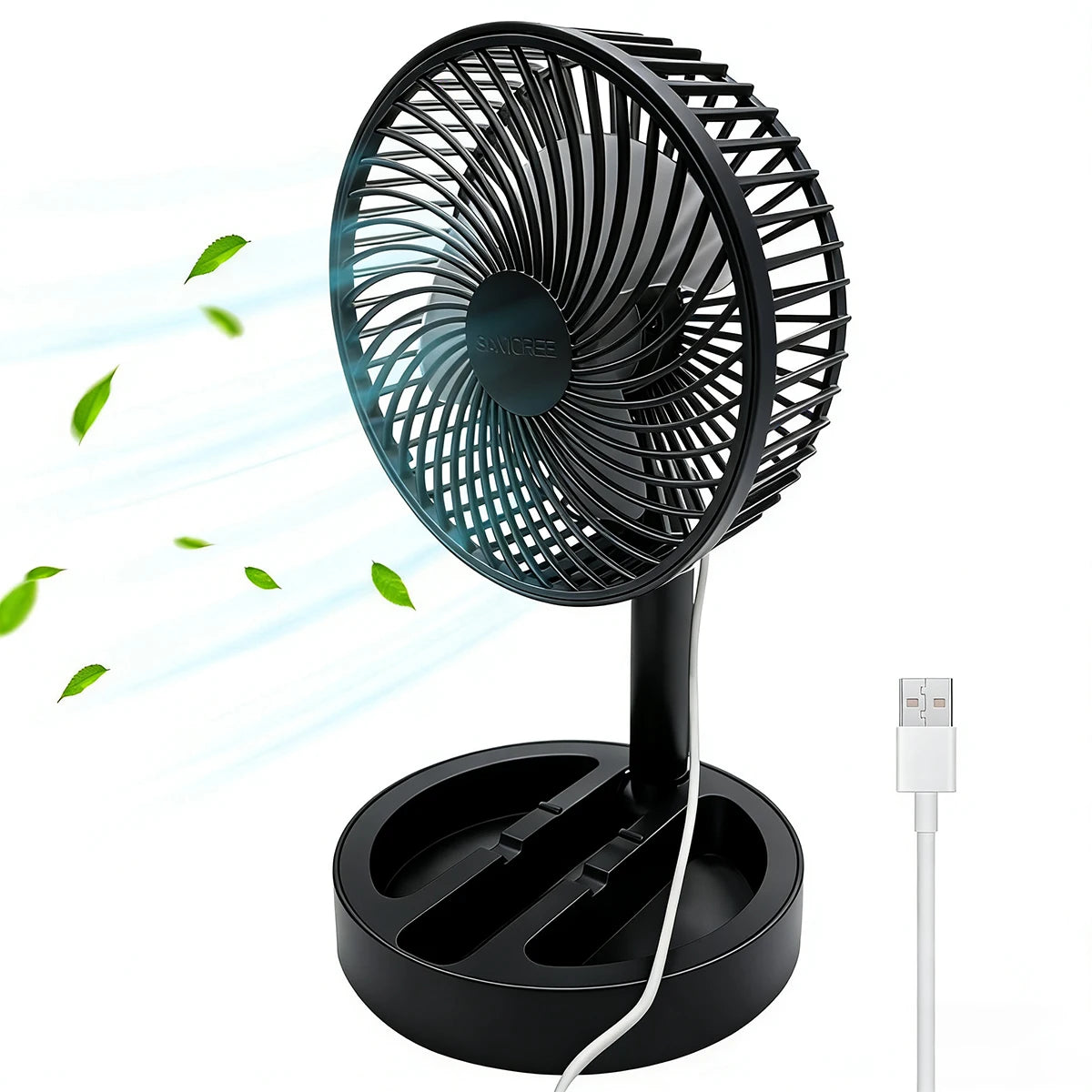 USB Direct Plug-In Small Fan Portable Cooling Fan Household Foldable Desktop Air Circulator for Indoor Outdoor