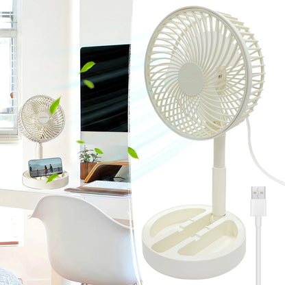 USB Direct Plug-In Small Fan Portable Cooling Fan Household Foldable Desktop Air Circulator for Indoor Outdoor