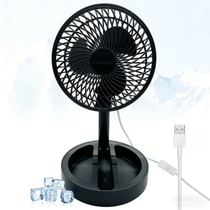 USB Direct Plug-In Small Fan Portable Cooling Fan Household Foldable Desktop Air Circulator for Indoor Outdoor