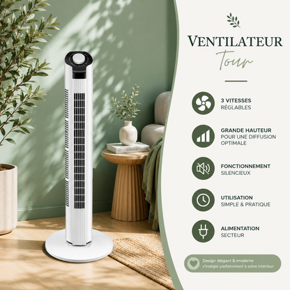 Ventilateur Tour Oscillant Silencieux
