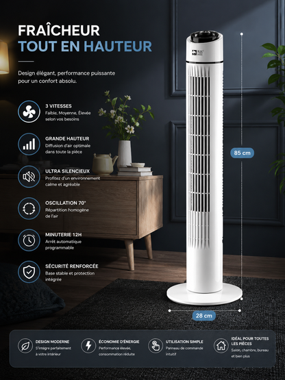 Ventilateur Tour Oscillant Silencieux