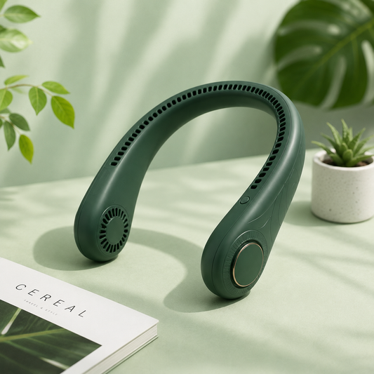 2023 Portable Neck Fan 4000Mah Rechargeable USB Leafless Air Conditioner Bladeless Fans Hanging Neck Cooler for Summer
