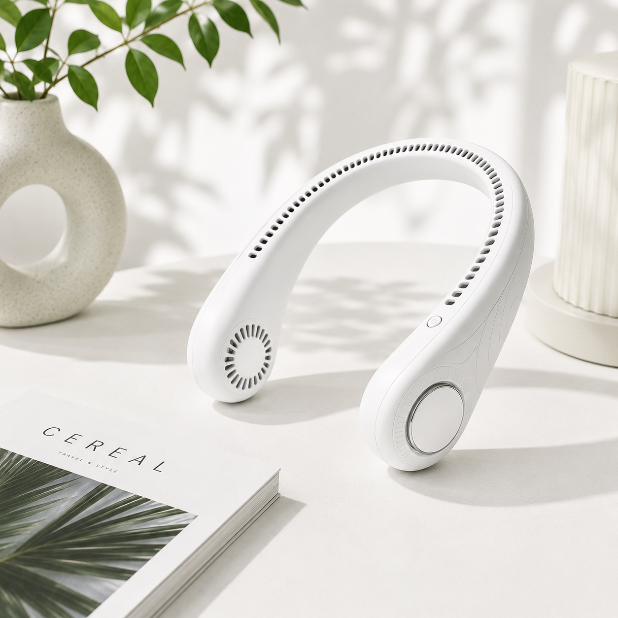 2023 Portable Neck Fan 4000Mah Rechargeable USB Leafless Air Conditioner Bladeless Fans Hanging Neck Cooler for Summer