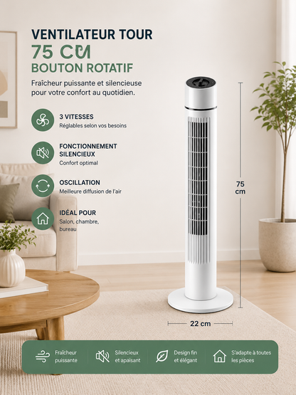Ventilateur Tour Oscillant Silencieux