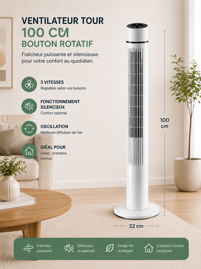 Ventilateur Tour Oscillant Silencieux