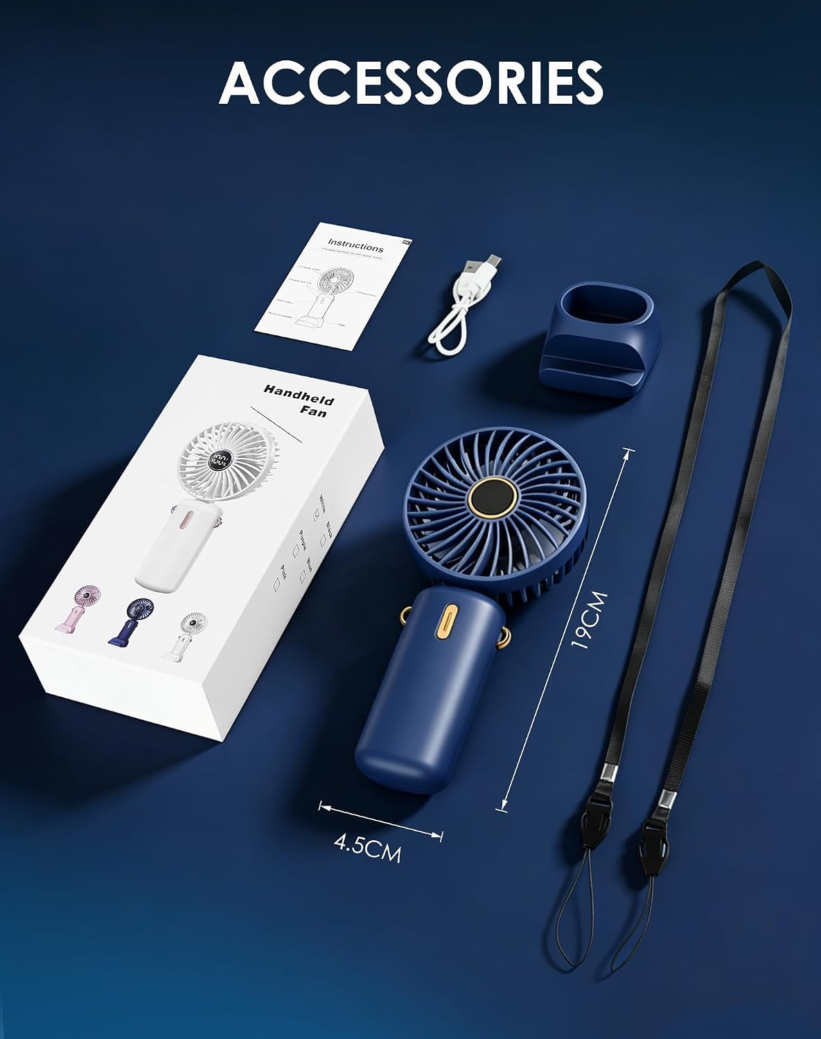 Ventilateur Portable Mini Poche Petit - Rechargeable USB Ventilo Main Portatif Silencieux Fan Pile Batterie Ventilateurs Hand Held Ventillateur Bureau Table Visage Voyage Externe Individuel Personnel