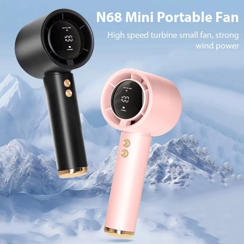 Handheld Fan Portable Turbo Fan Air Cooler 100-Speed Adjustment High-Speed Fans Mini Hand Fan for Home Travel Outdoor Camping